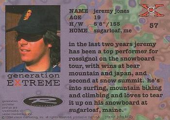 1994 Vision Generation Extreme #57 Jeremy Jones Back